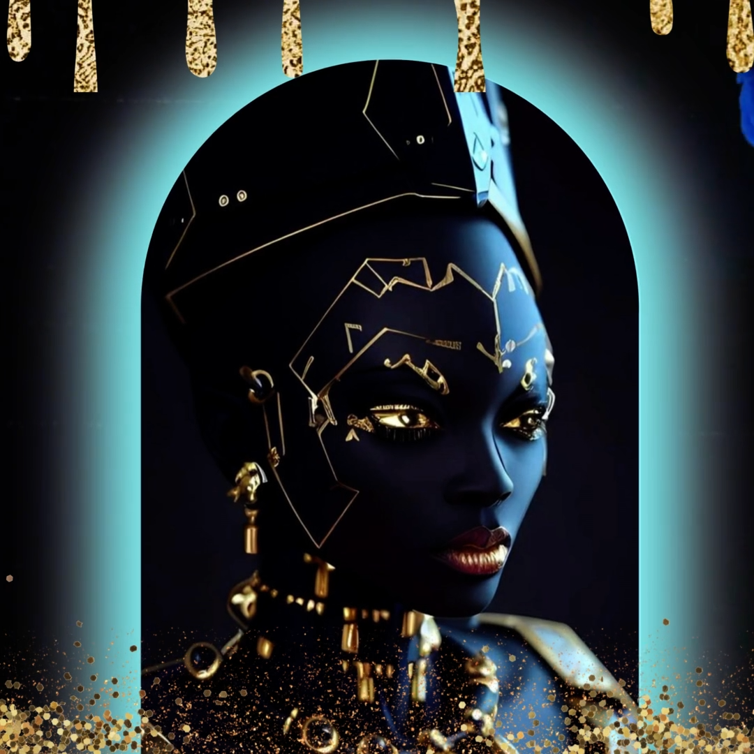Black and gold mask